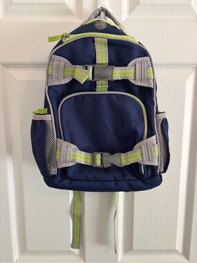 Pottery Barn Kids - Small - Navy With Grey and Lime Accent Kids Backpack